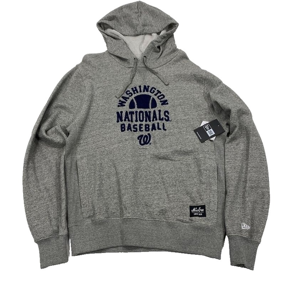 NWT Washington Nationals Baseball Hoodie Sweatshirt M Gray MLB New‎ Era Mens
